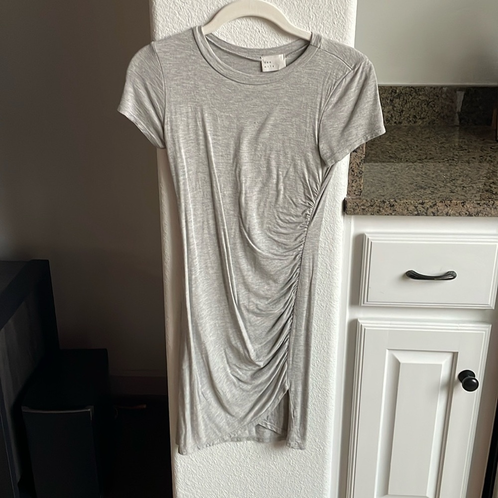Dee elly grey T-shirt dress with side rouching